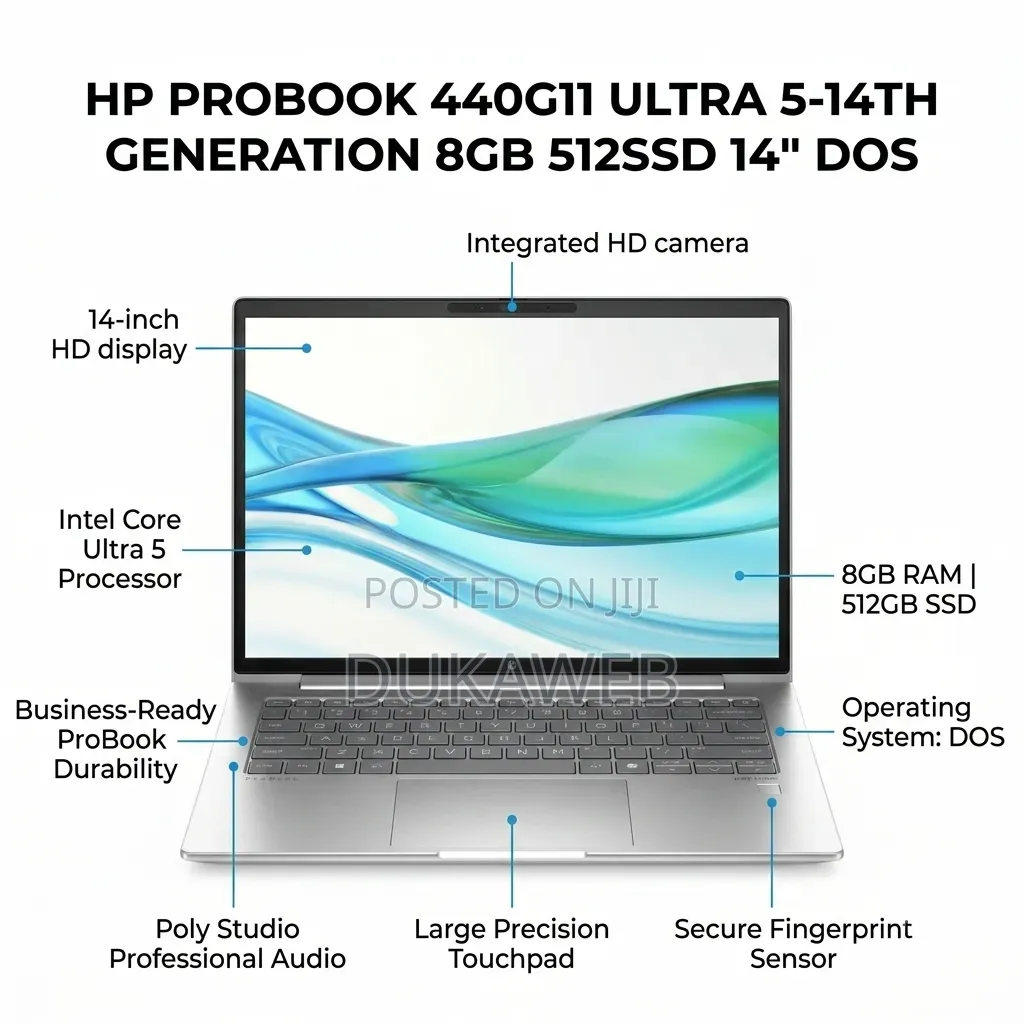 New Laptop HP ProBook X360 440 G1 8GB Intel Core Ultra 5 SSD 512GB