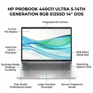New Laptop HP ProBook X360 440 G1 8GB Intel Core Ultra 5 SSD 512GB