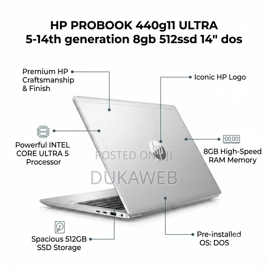 New Laptop HP ProBook X360 440 G1 8GB Intel Core Ultra 5 SSD 512GB