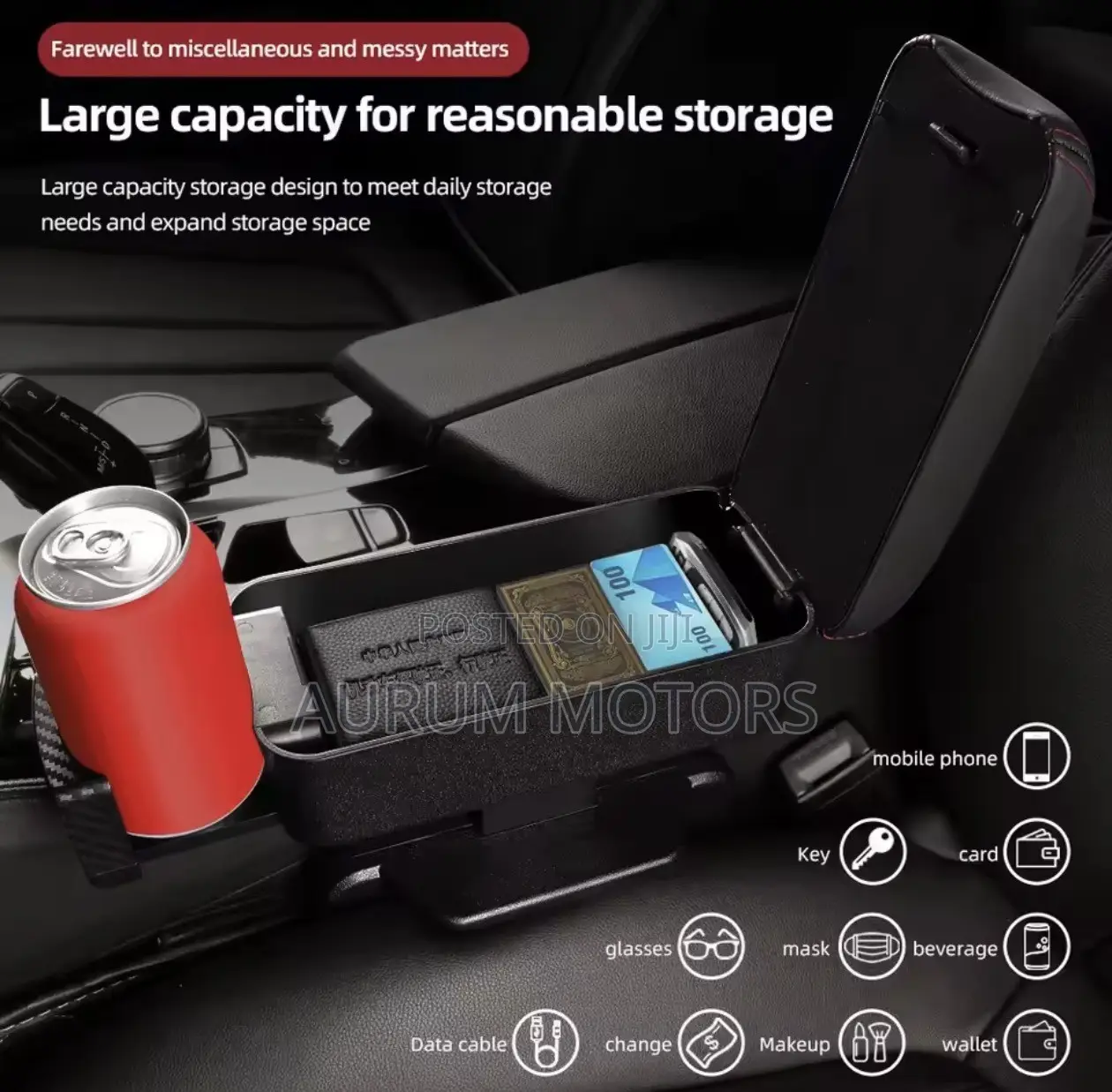 Car Armrest Storage Box