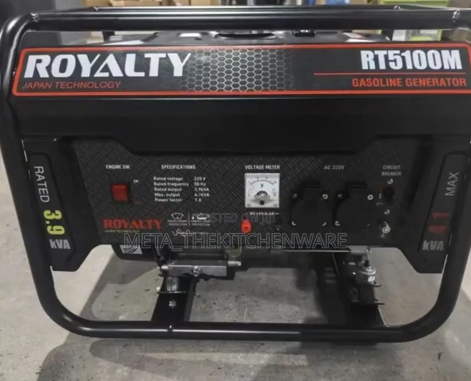 Royalty Gasoline Generator Key Start 4.1kva Rt5100m