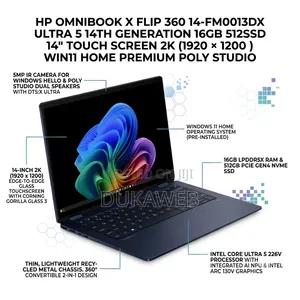 New Laptop HP OmniBook X Flip 14" 16GB Intel Core Ultra 5 SSD 512GB