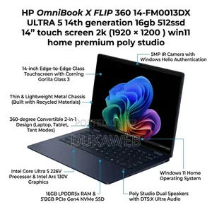 New Laptop HP OmniBook X Flip 14" 16GB Intel Core Ultra 5 SSD 512GB