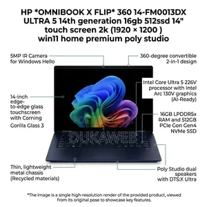 New Laptop HP OmniBook X Flip 14" 16GB Intel Core Ultra 5 SSD 512GB