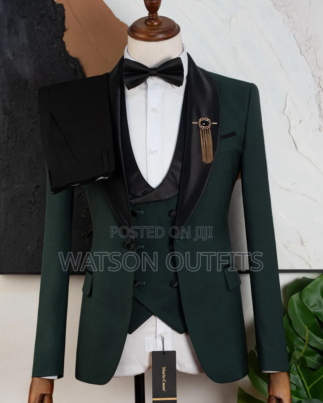 2 Colours Red and Green Mario Casas Brand Men's Best Quality Suits