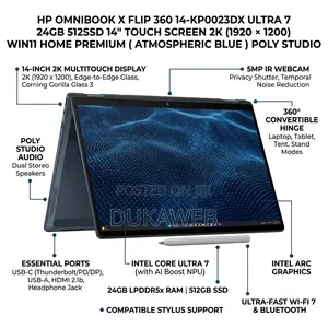 New Laptop HP OmniBook X Flip 14" 24GB Intel Core Ultra 7 SSD 512GB