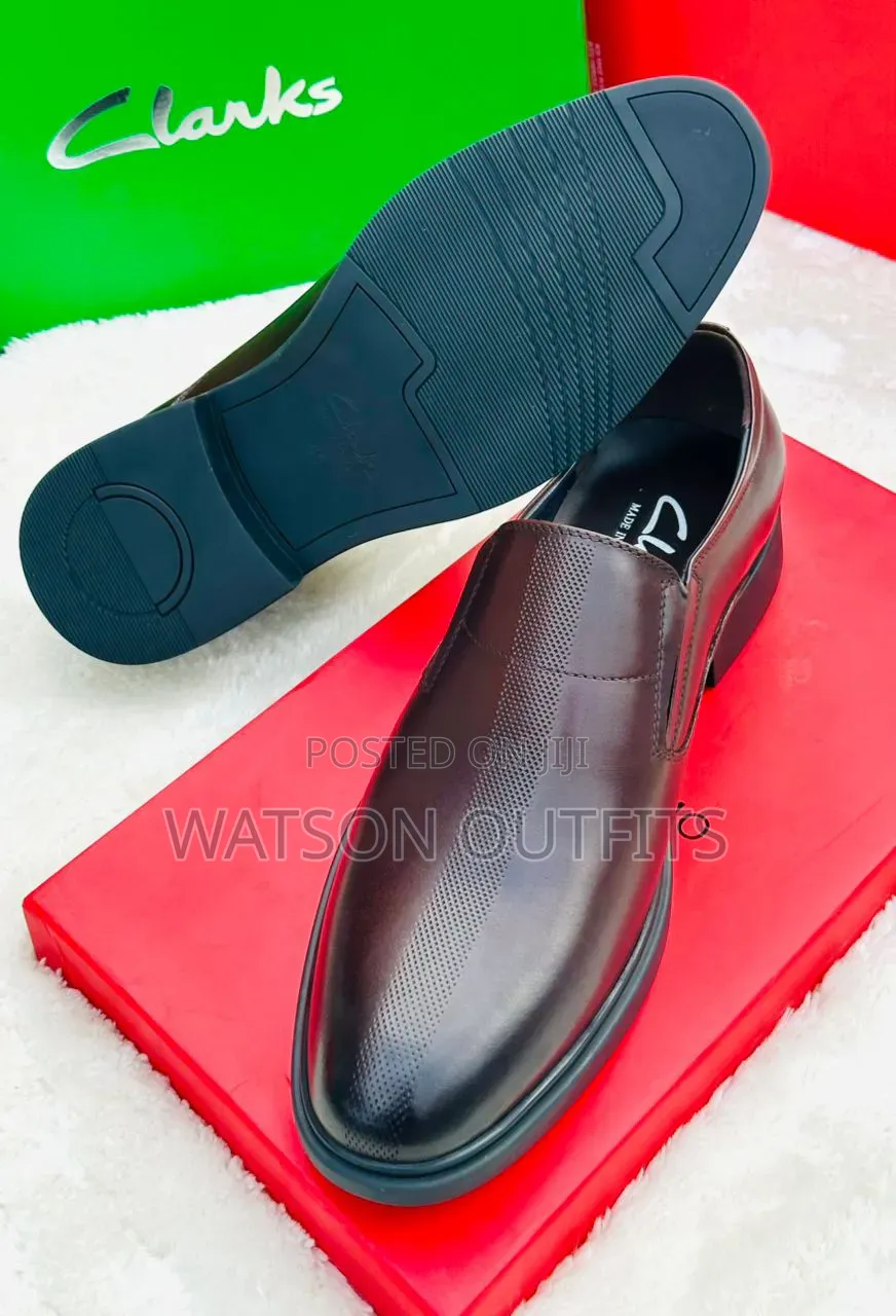 Men's Leather Shoes 2 Colours Clarks Brand Black and Coffee or Brown