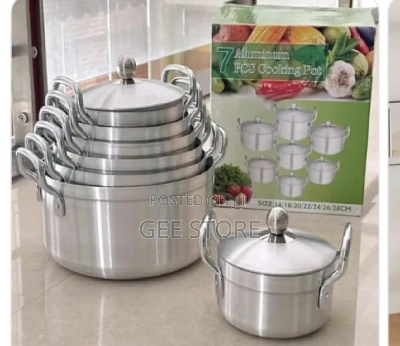 7-Piece Aluminum Cooking Pot Set (Locally Known as Sufuria)