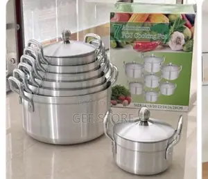 7-Piece Aluminum Cooking Pot Set (Locally Known as Sufuria)
