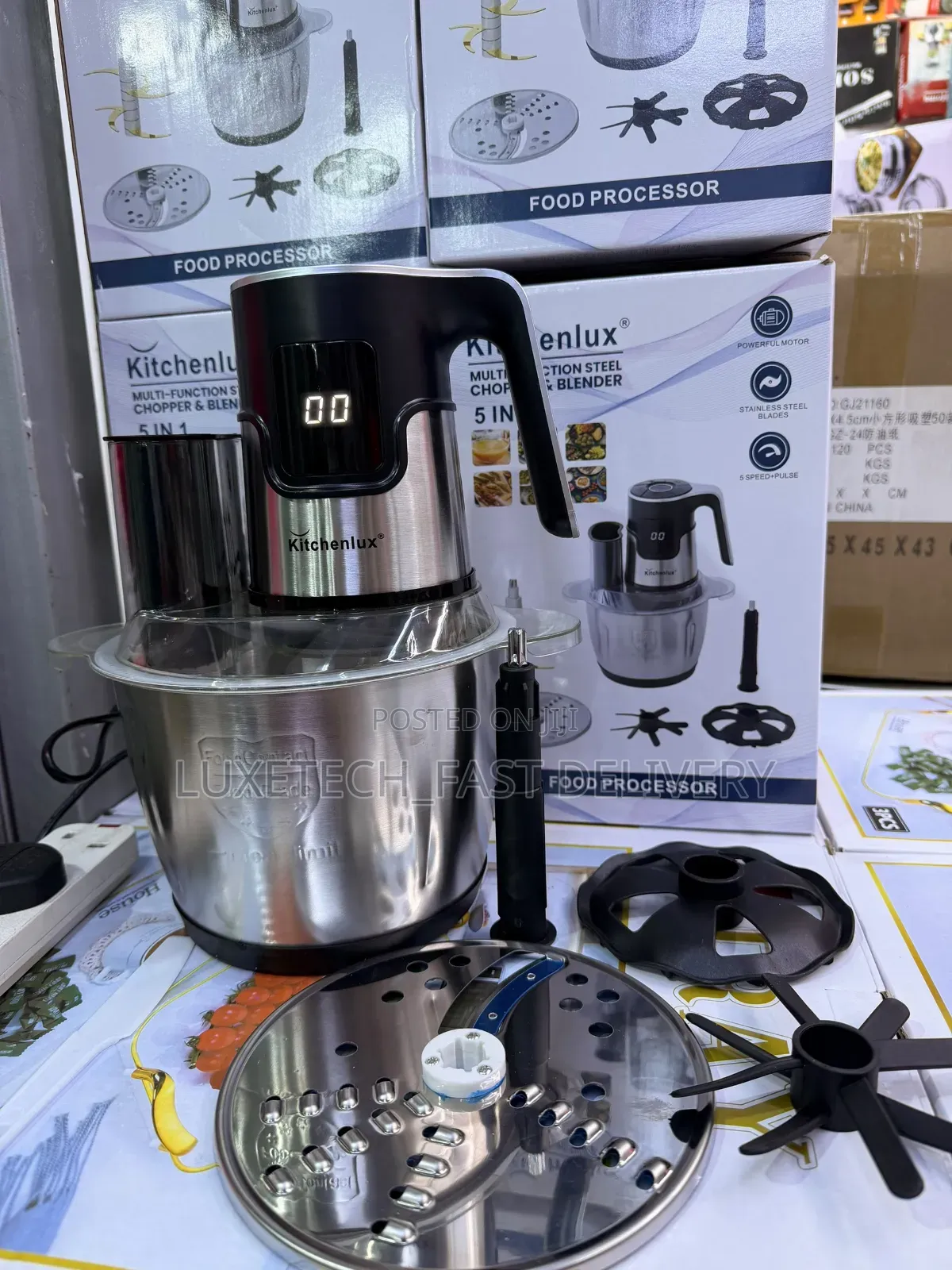 Kitchenlux 5-in-1 Digital Multi-Function Food Processor Chopper 4L