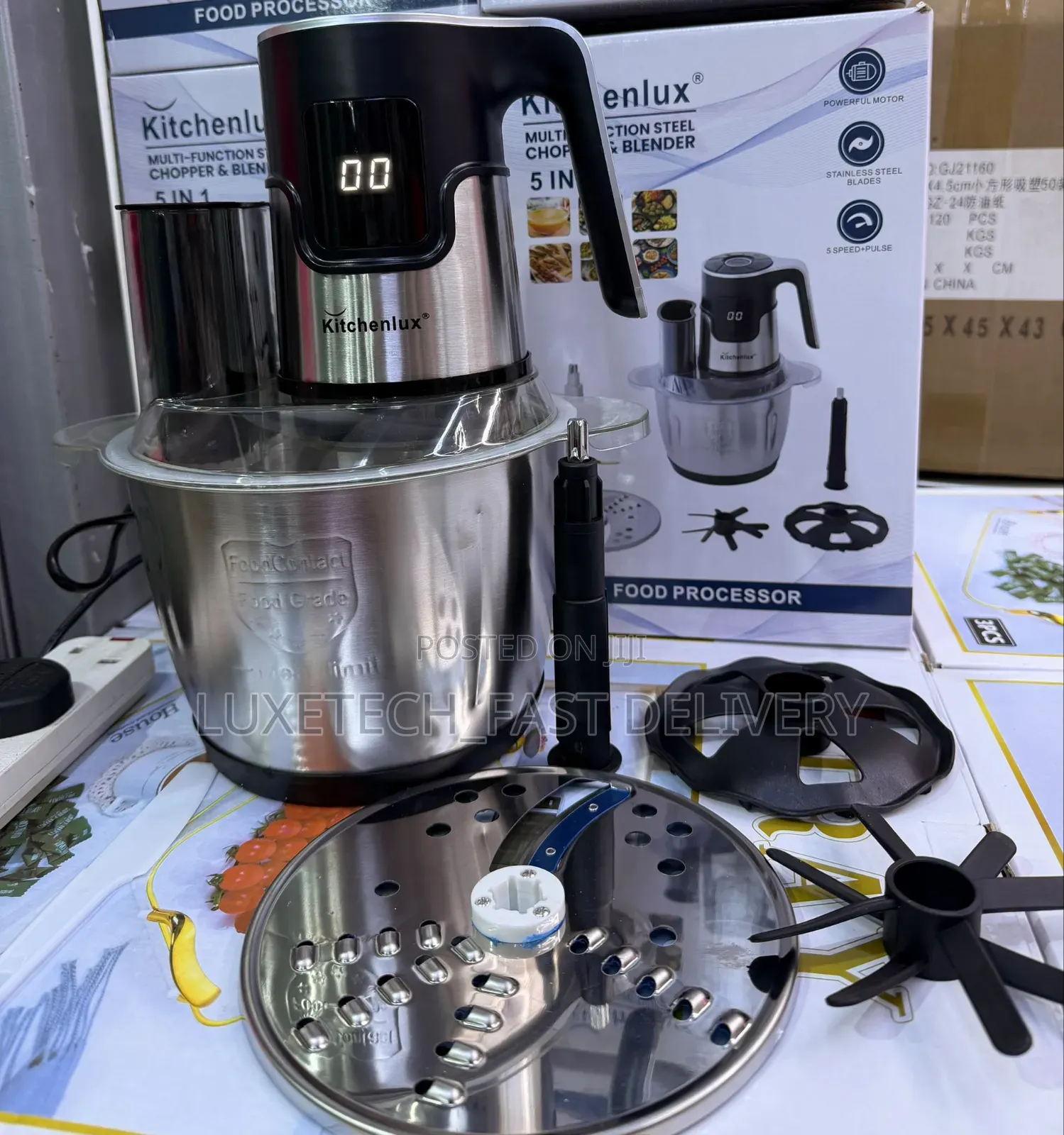 Kitchenlux 5-in-1 Digital Multi-Function Food Processor Chopper 4L