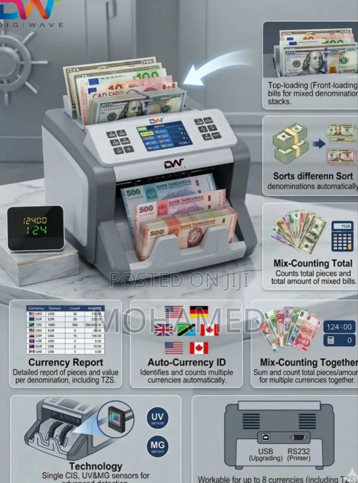 Digiwave Multi-Denomination Money Counter