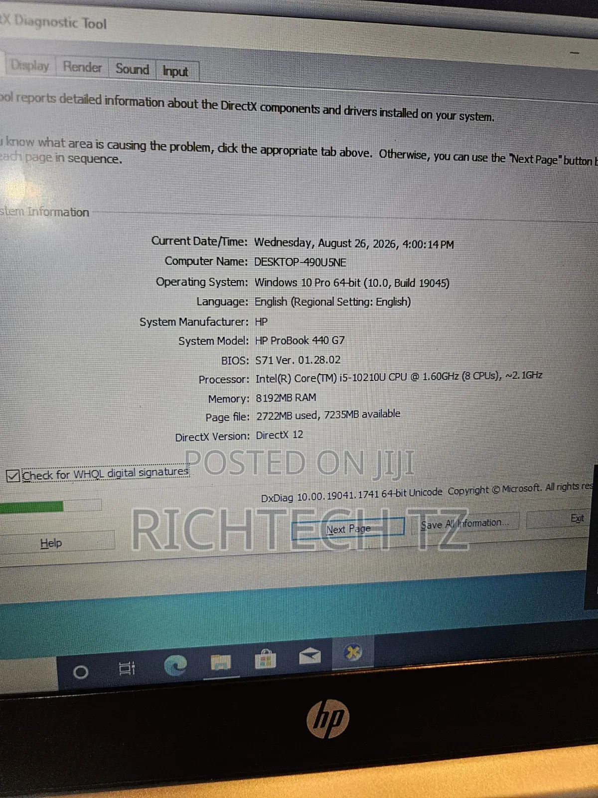 Laptop HP ProBook 440 G7 8GB Intel Core i5 SSD 256GB