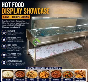 Commercial Gas Hot Food Display Showcase Bain Marie 6 Bowl Pan