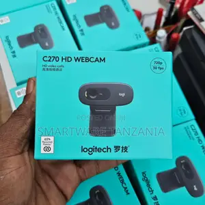 Logitech C270 HD Webcam, 720p Resolution, 30 FPS, Built-in Microphone
