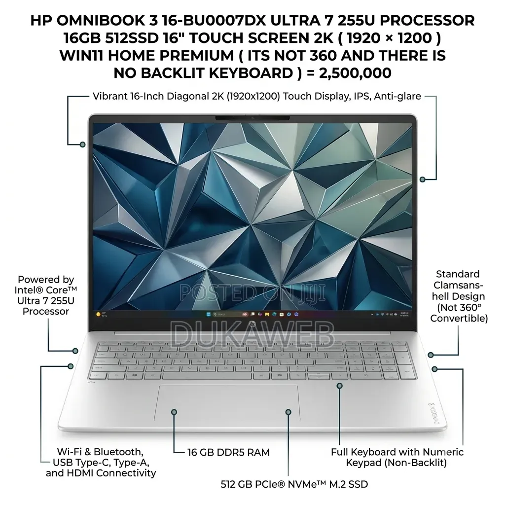 New Laptop HP OmniBook Ultra Flip 16" 16GB Intel Core Ultra 7 SSD 512GB