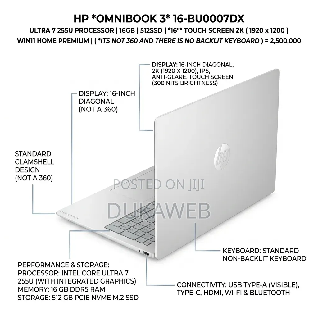 New Laptop HP OmniBook Ultra Flip 16" 16GB Intel Core Ultra 7 SSD 512GB