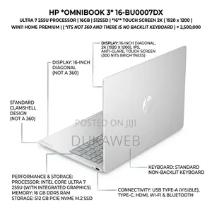 New Laptop HP OmniBook Ultra Flip 16" 16GB Intel Core Ultra 7 SSD 512GB