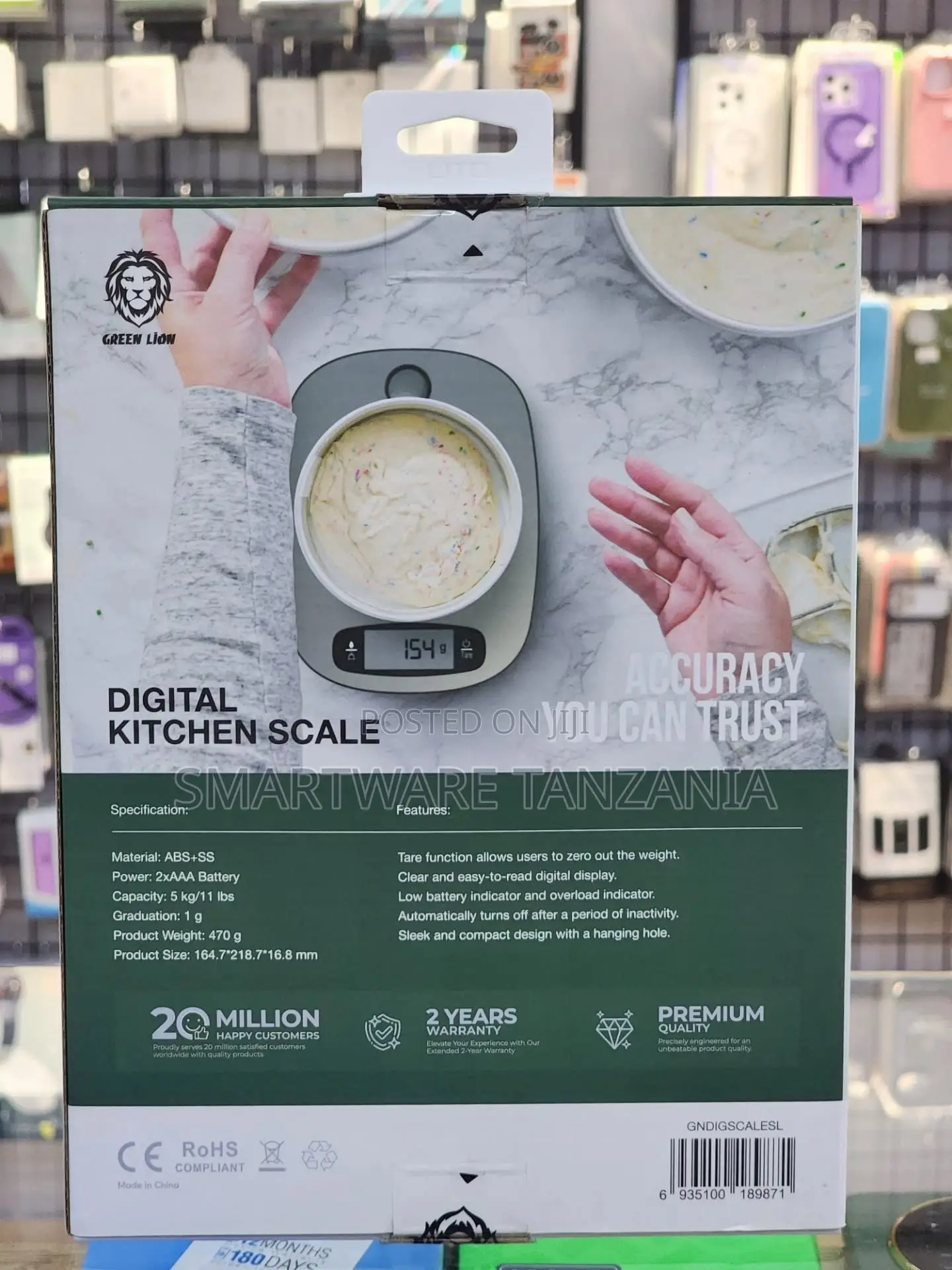 Green Lion Digital Kitchen Scale 5 KG Capacity With Tare Function