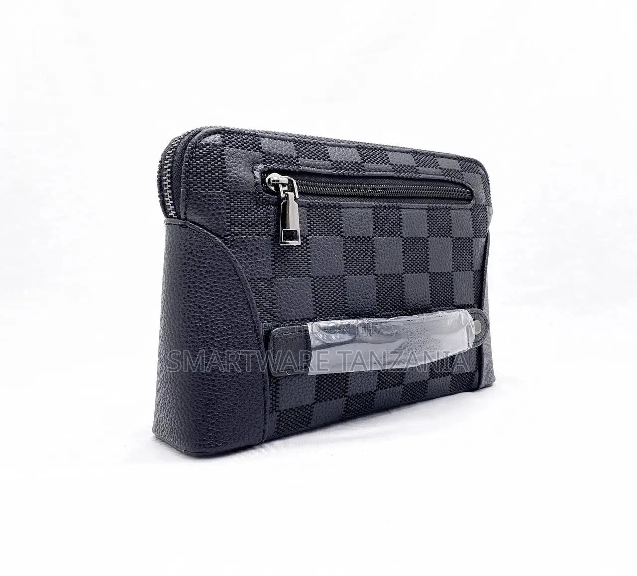 Green Lion Vallon Clutch Bag, Travel Friendly, Soft Leather, Black