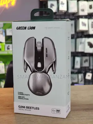 Green Lion G266 Beetles Wireless Mouse, 2.4GHz, 4800 DPI, Metal Design