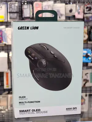 Green Lion Smart OLED Vertical Mouse, 4000 DPI Resolution and Display