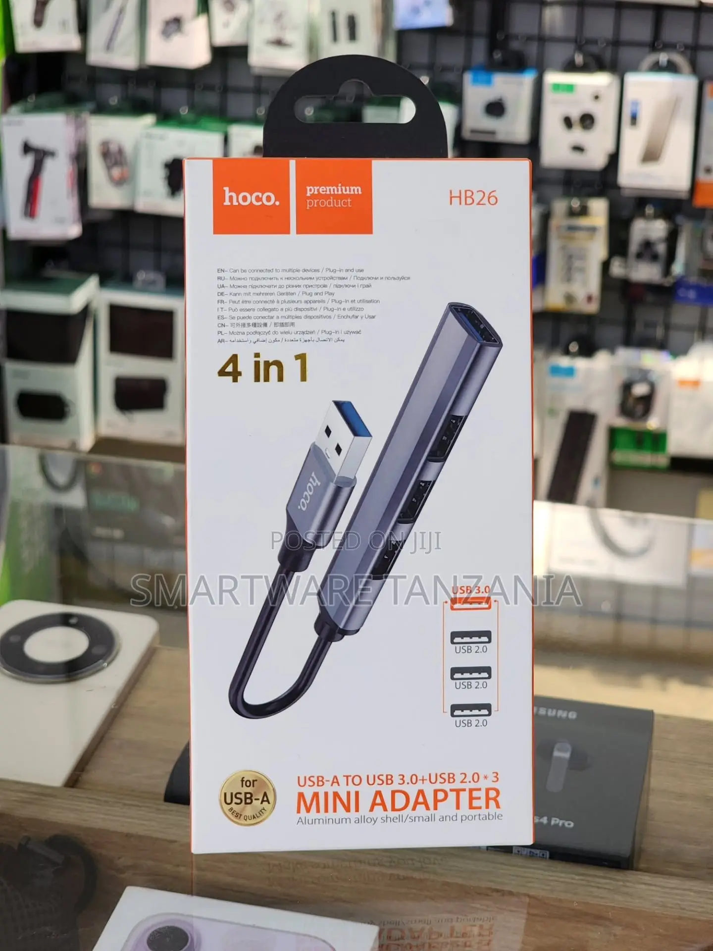 Hoco HB26 USB-A to USB 3.0 & USB 2.0 Mini Adapter Aluminum Alloy Shell