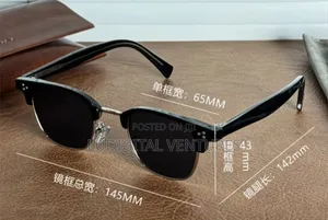 Vintage Retro Half Rimmed Sun Glasses / Gray Transparent Frames
