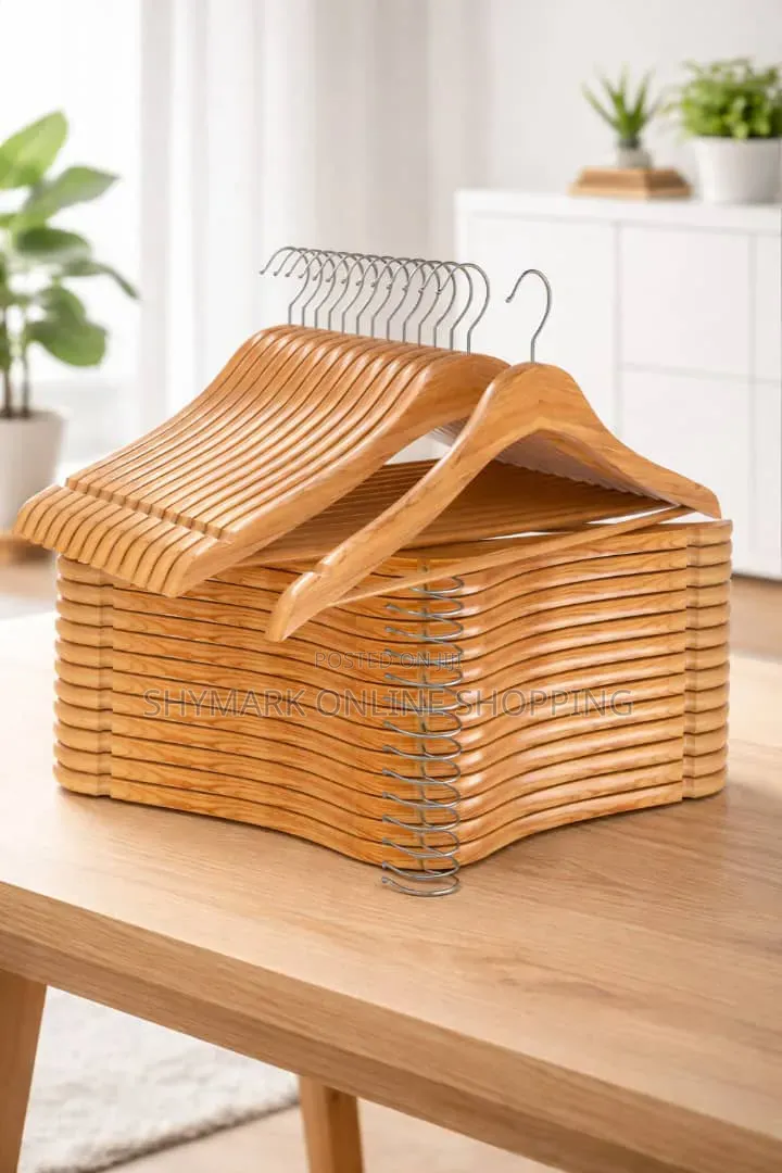 Hanger Za Mbao Kwa Ajiri Nguo 12 PC
