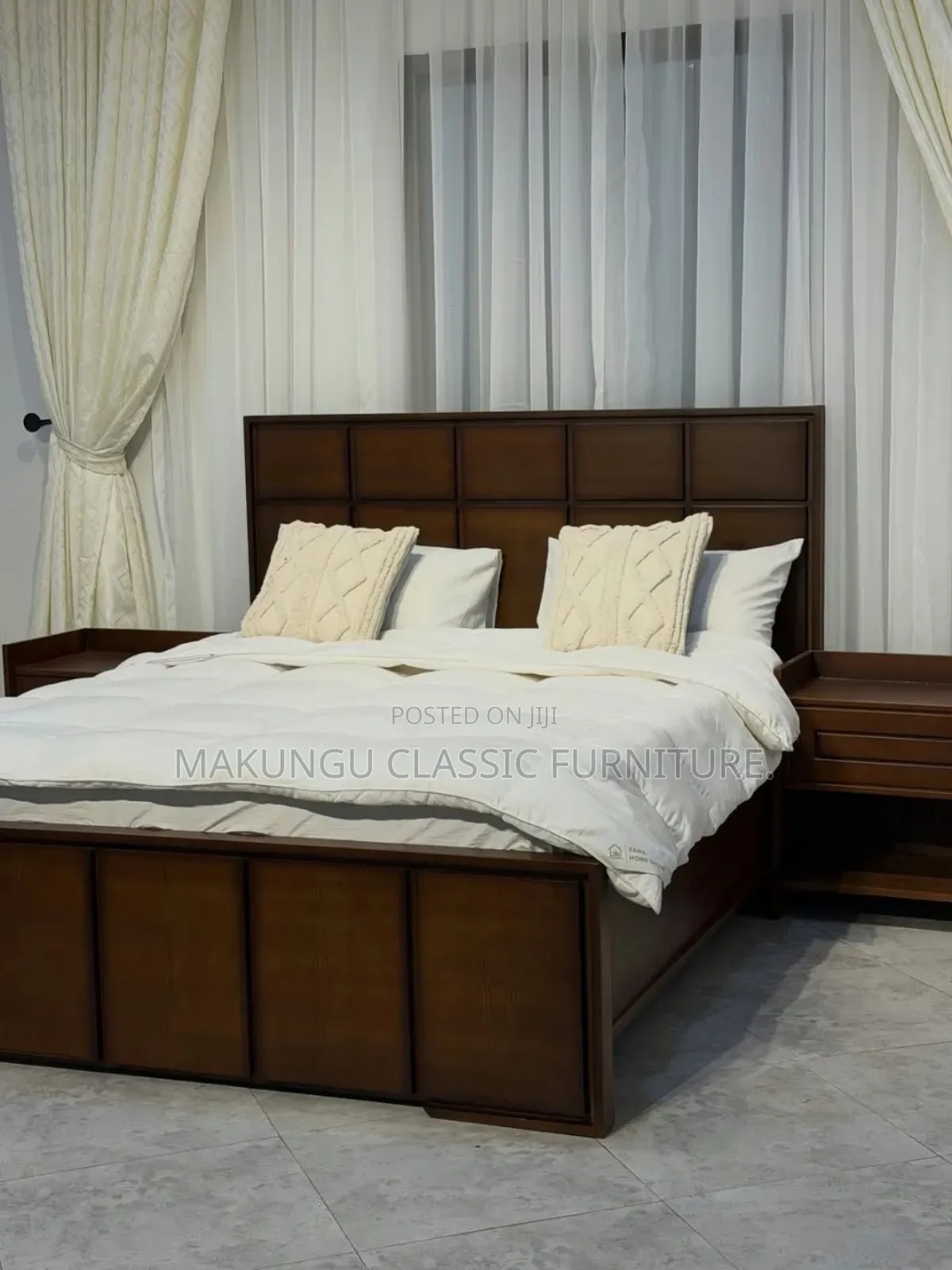 Quality Bed Size 5/6 Ni Mbao Ngumu Ya Mninga