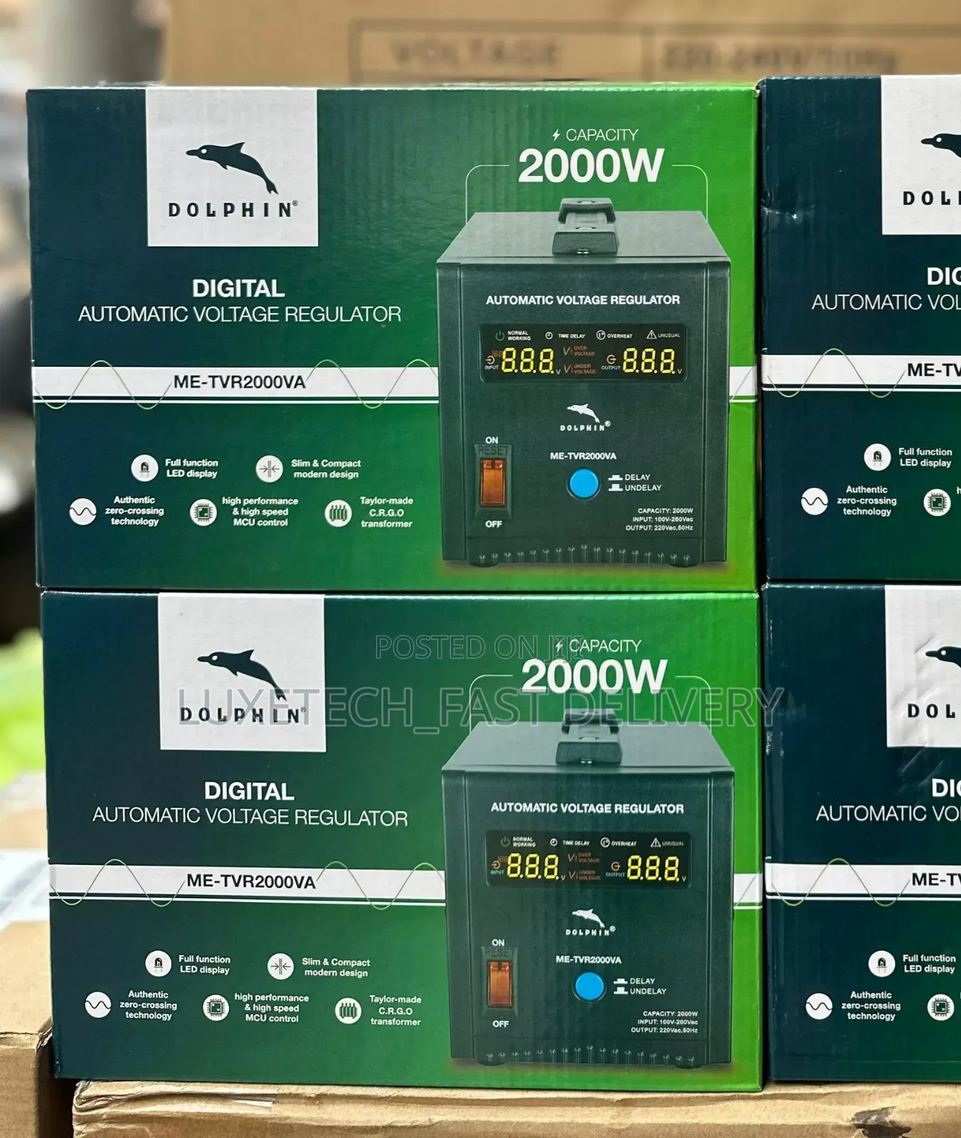 Dolphin 2KVA Digital Automatic Voltage Regulator 2000W –AVR Stabilizer