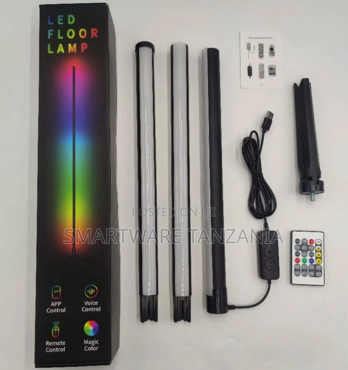 LED Floor Lamp With APP Control, Voice Control, Remote, 3 Light Tubes