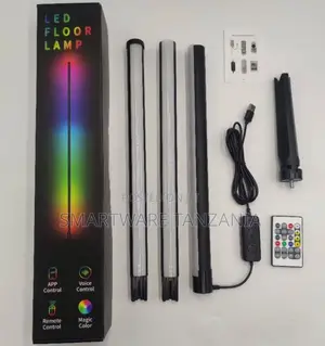 LED Floor Lamp With APP Control, Voice Control, Remote, 3 Light Tubes
