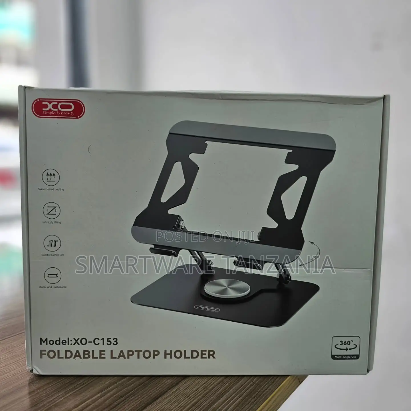 Foldable Laptop Holder With 360-Degree Rotation and Adjustable Height