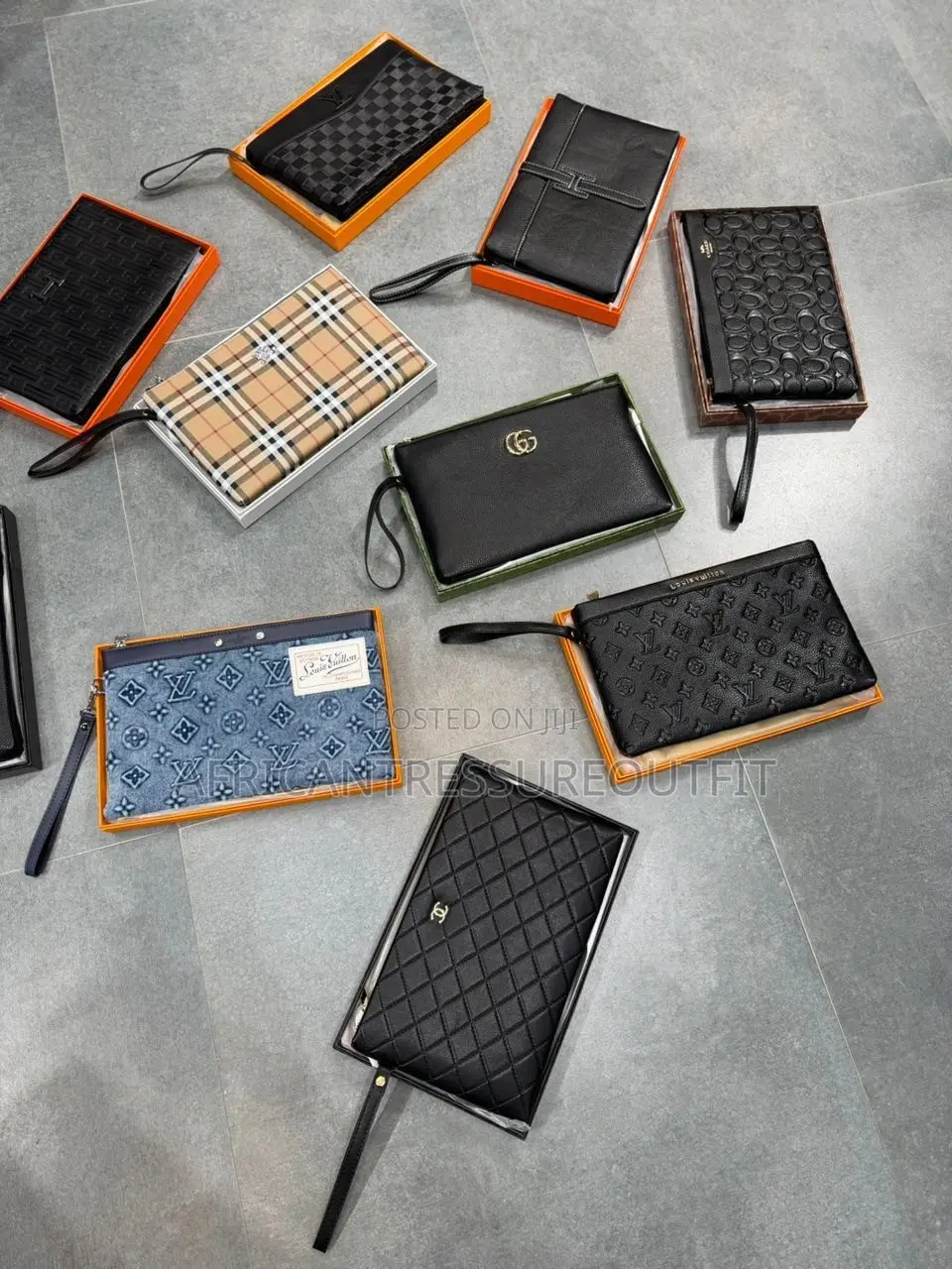 Louis Vuitton Men Leather Wristlet Clutch Bags and Pouch Available