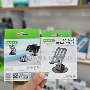 GERLAX Folding Metal Stand for Smartphones, Adjustable Height