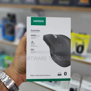 UGREEN Dual Mode Wireless Vertical Mouse, 4000 DPI, Comfortable Grip