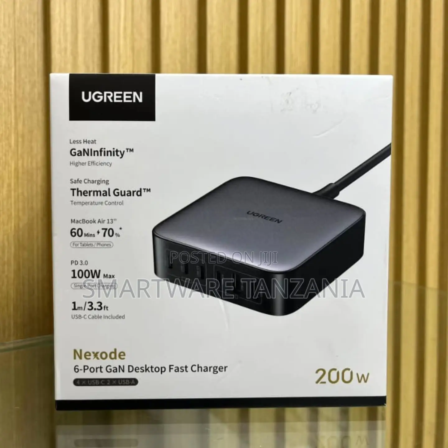 UGREEN Nexode 6-Port GaN Desktop Fast Charger, 200W, PD 3.0, 1m Cable