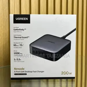 UGREEN Nexode 6-Port GaN Desktop Fast Charger, 200W, PD 3.0, 1m Cable