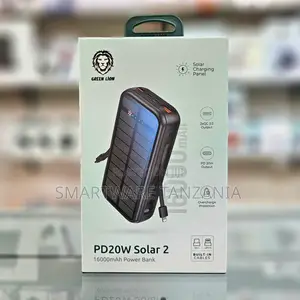Green Lion PD20W Solar 2 Power Bank With 16000mAh, Solar Charging