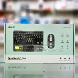 Green Lion Transparent Duo Wireless Keyboard and Mouse Set
