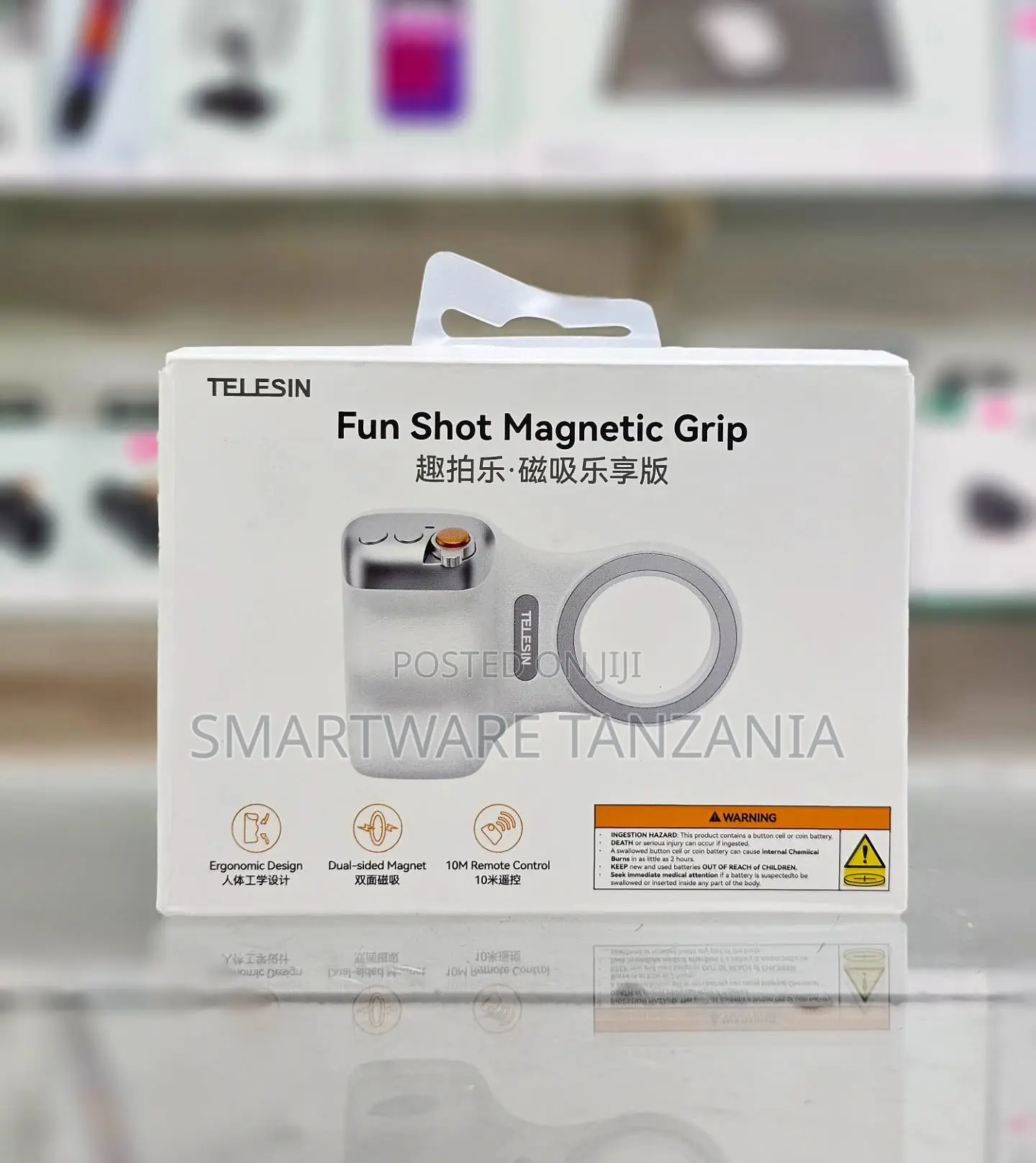 Telesin Fun Shot Magnetic Grip, Dual-Sided Magnet, 10M Remote Control