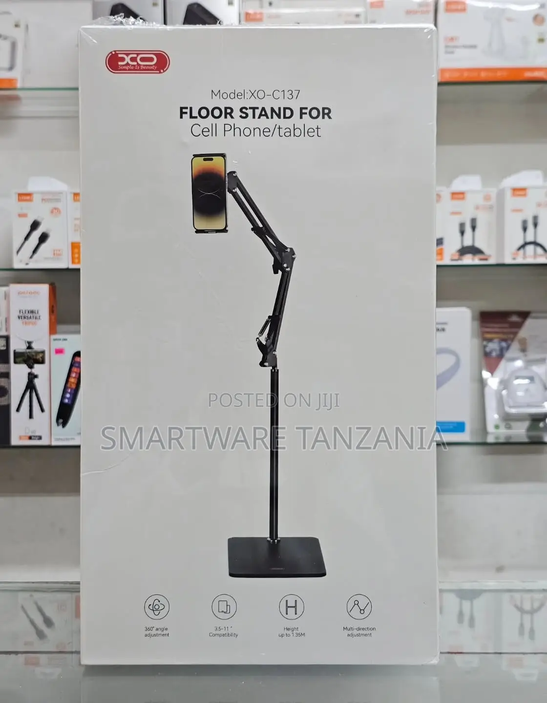XO-C137 Floor Stand for Cell Phone/Tablet, 360° Adjustable