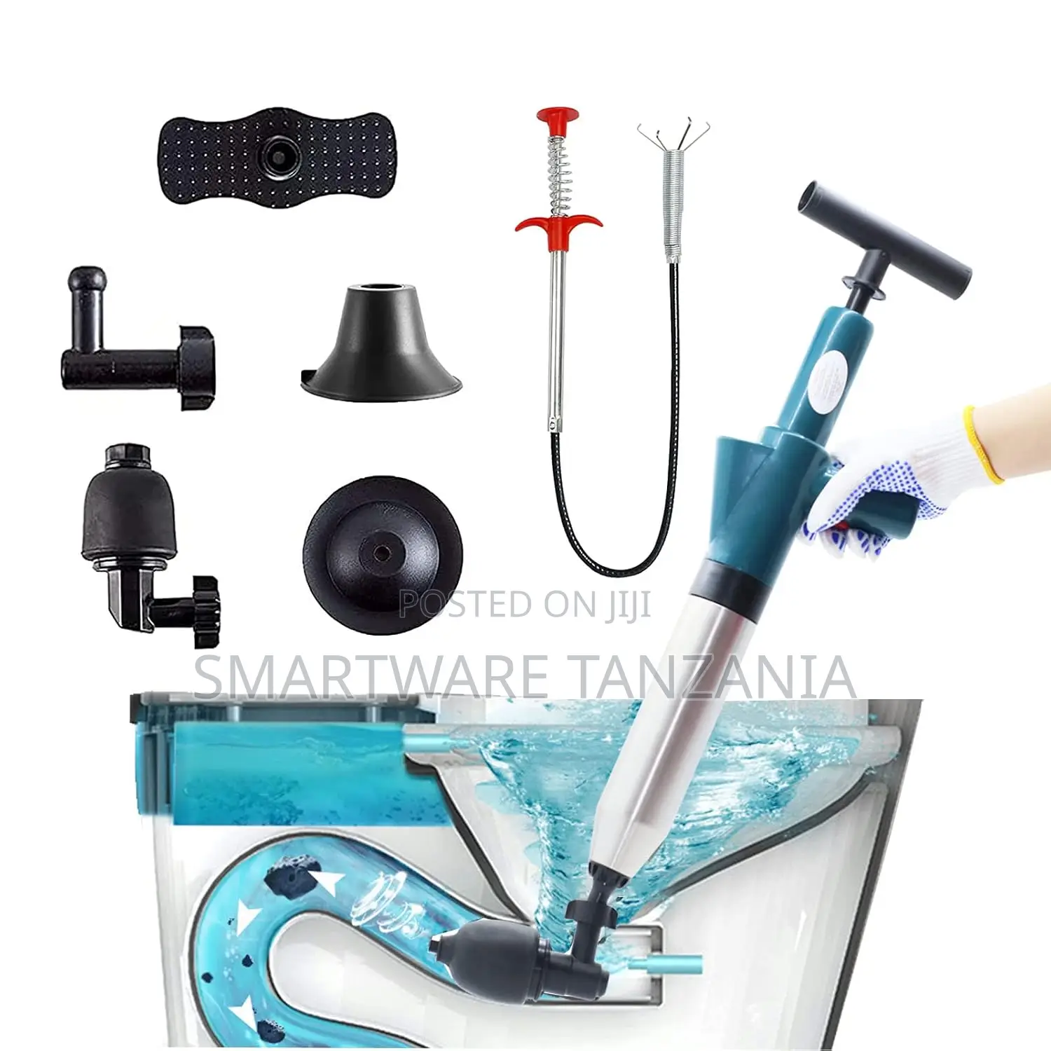 Toilet Sink Plunger 4 Suckers for Kitchen Bathtub Shower Sink Plunger