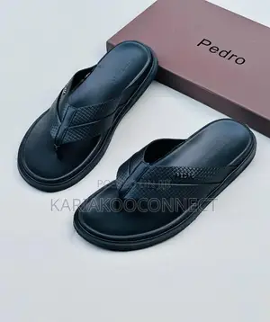 Men’s Woven Leather Flip Flops