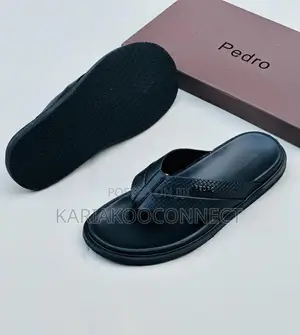 Men’s Woven Leather Flip Flops