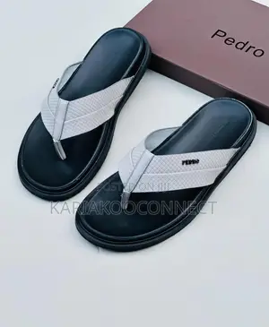 Men’s Woven Leather Flip Flops