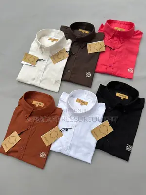 Loewe Linen Shirts Longsleeve Button Down Casual Shirt
