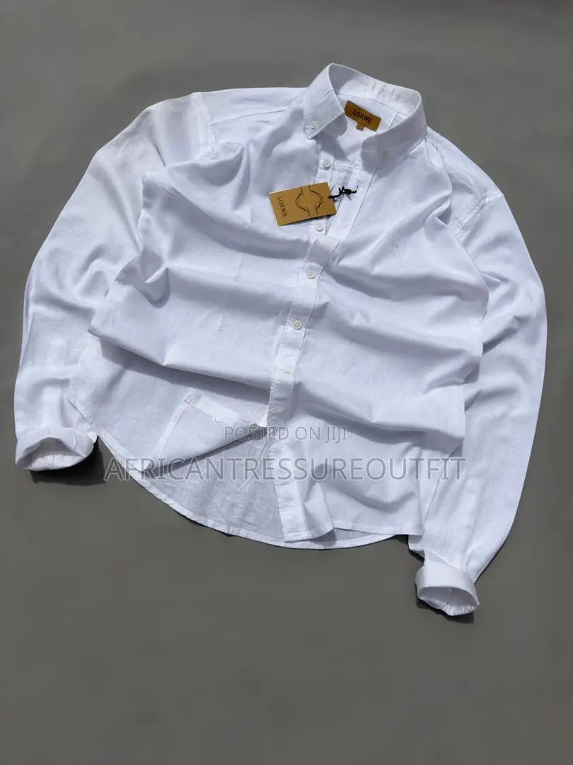 Loewe Linen Shirts Longsleeve Button Down Casual Shirt