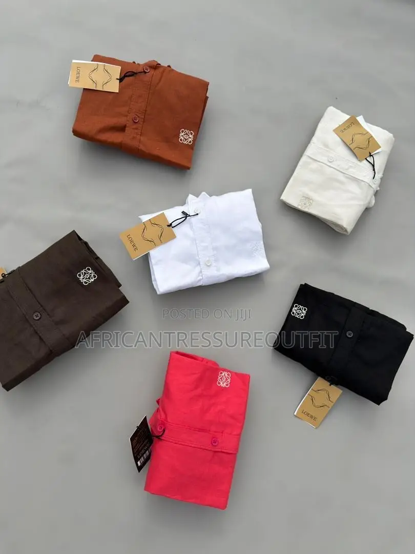 Loewe Linen Shirts Longsleeve Button Down Casual Shirt